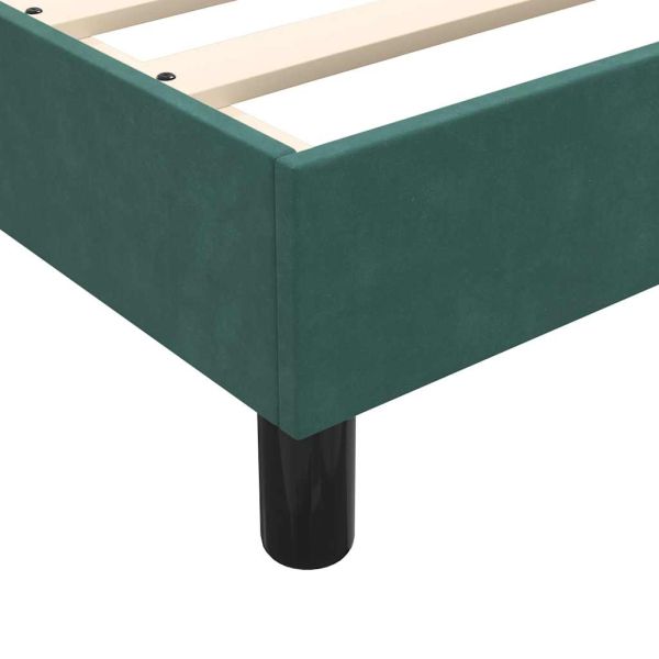 Box Spring Легло без матрак Тъмнозелено 90x210 cm Кадифе