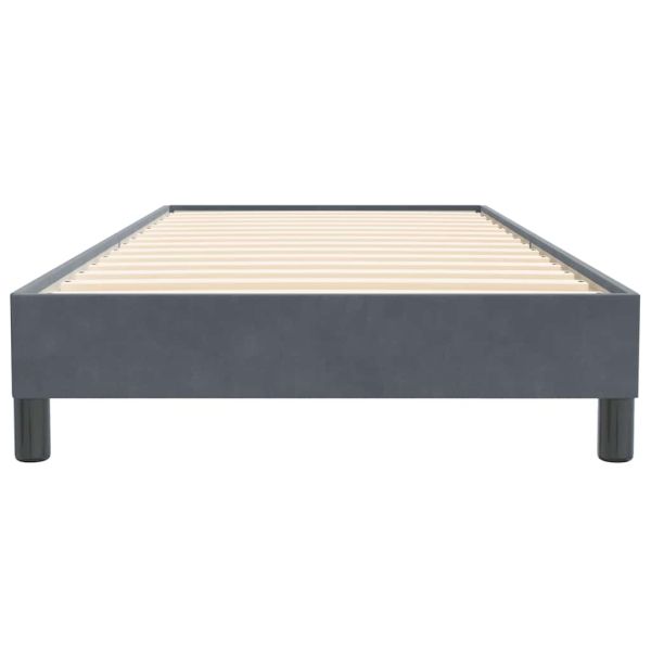 Box Spring Легло без матрак Тъмно сиво 90x220 cm Кадифе