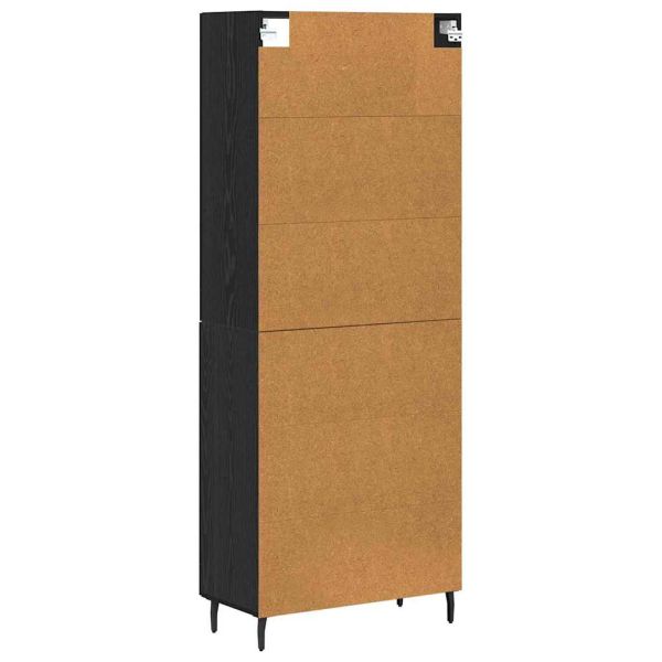 Висок шкаф 2 pcs Дъб Инженерна дървесина и стъкло