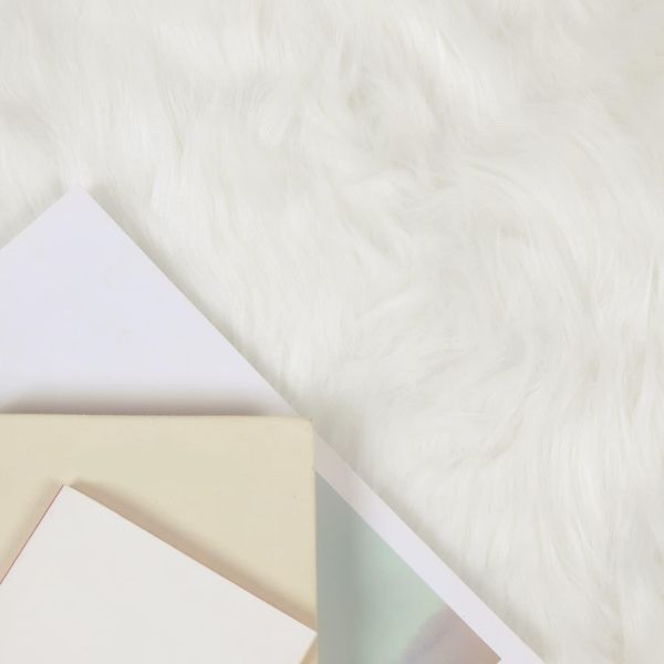 Изкуствен овчи килим Tafalla Бяло Ø 120 cm Полиестер