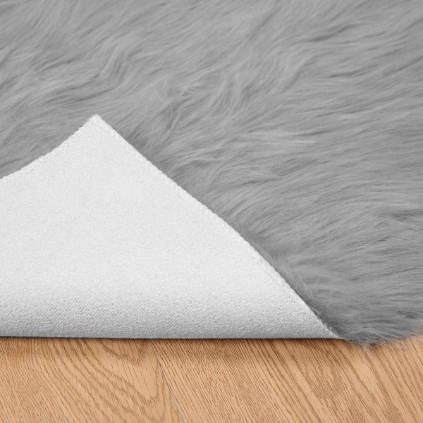 Изкуствен овчи килим Tafalla Сив 80 x 250 cm Полиестер