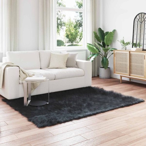 Изкуствен овчи килим Tafalla Черно 140 x 200 cm Полиестер
