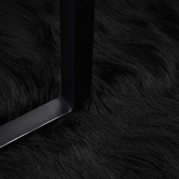 Изкуствен овчи килим Tafalla Черно 120 x 120 cm Полиестер