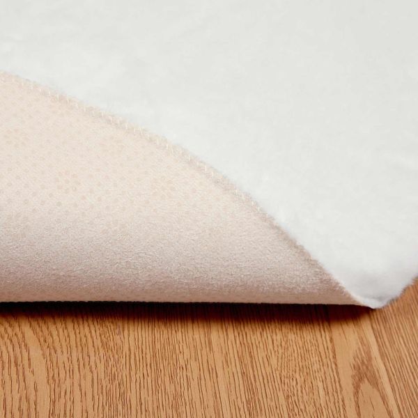 Противоплъзгащ килим от изкуствен заек Olite Бяло Ø 160 см