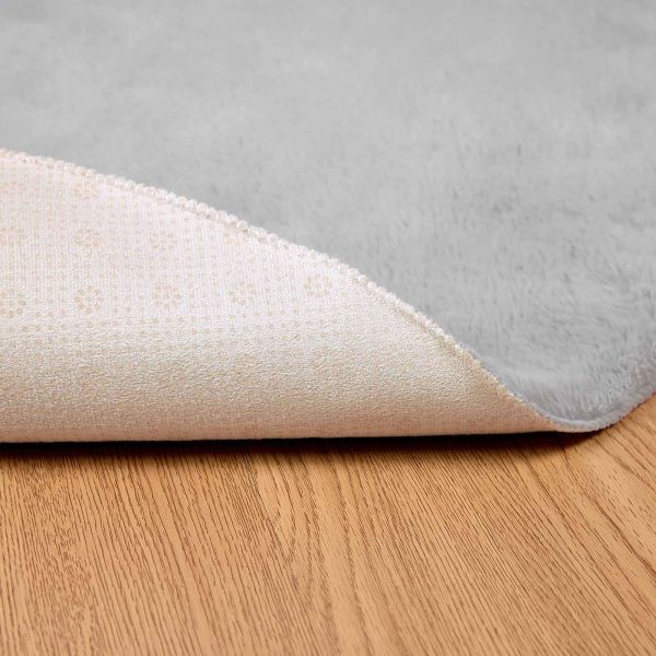 Противоплъзгащ килим от изкуствен заек Olite Сив Ø 160 см