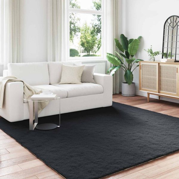 Противоплъзгащ килим от изкуствен заек Olite Черно 200 x 200 cm