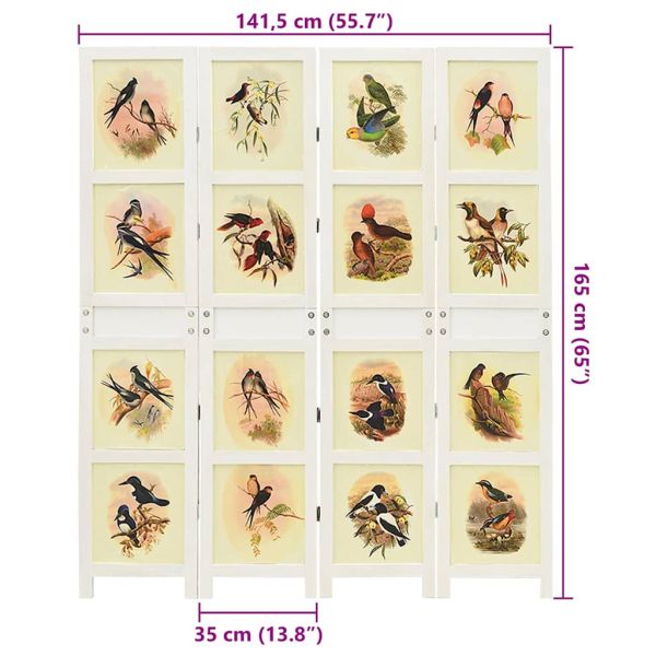 Ромdivider панел Бяло 212 x 165 см МДФ