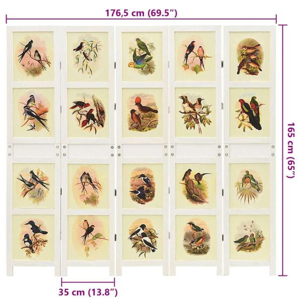 Ромdivider панел Бяло 212 x 165 см МДФ