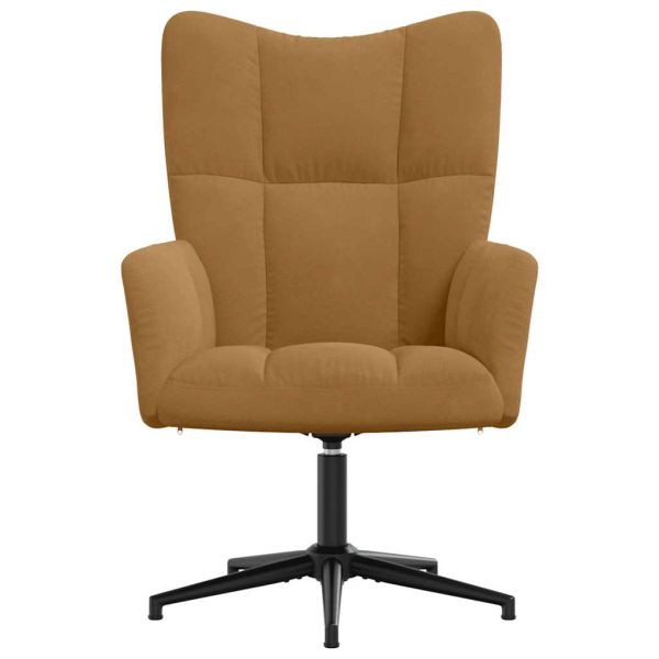 Релакс стол, кафяв, кадифе