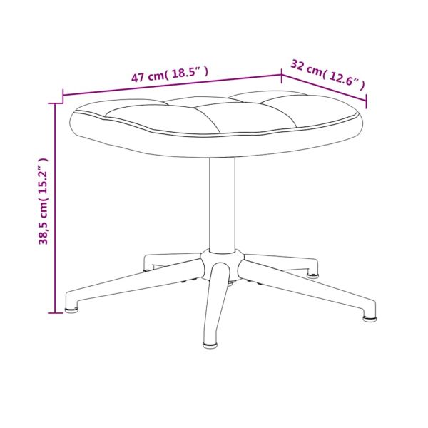 Стол за релакс с табуретка, виненочервен, кадифе