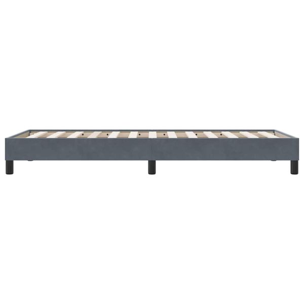 Box Spring Легло без матрак Тъмно сиво 100x210 cm Кадифе