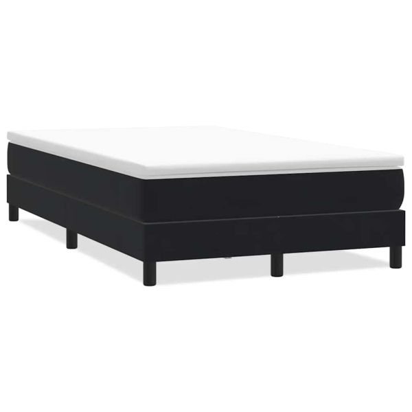 Box Spring Легло без матрак Черно 120x210 cm Кадифе