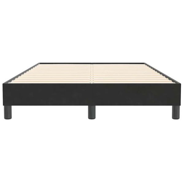 Box Spring Легло без матрак Черно 120x210 cm Кадифе