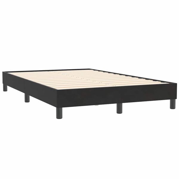 Box Spring Легло без матрак Черно 120x210 cm Кадифе