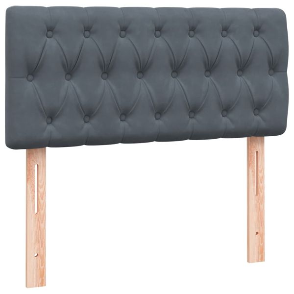 Боксспринг легло с матрак, тъмносиво, 90x220 см, кадифе