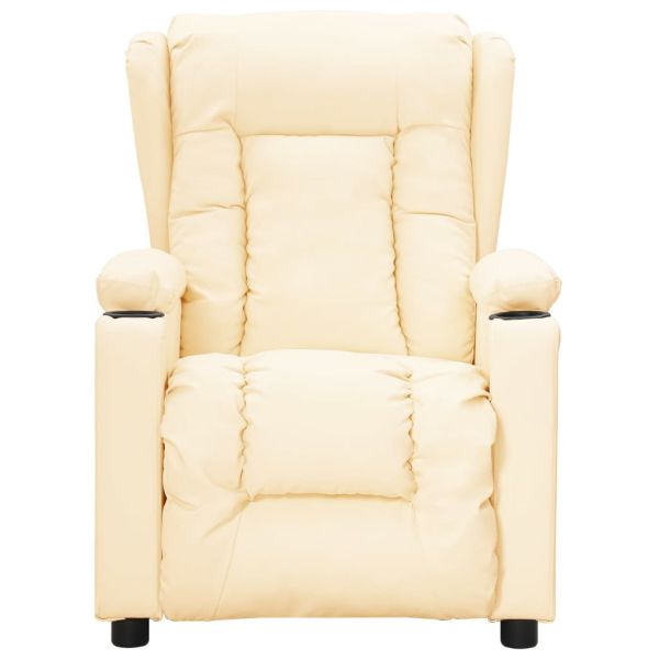 Реклайнер, кремав, изкуствена кожа