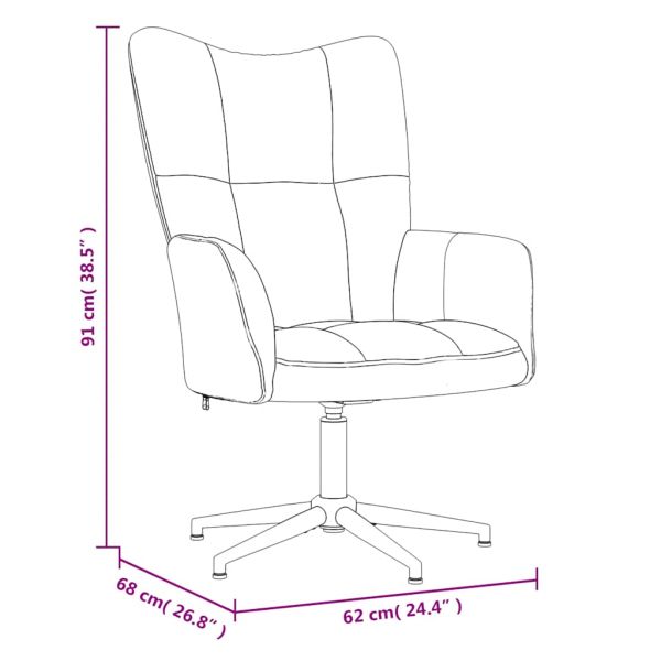 Релакс стол, кремавобял, кадифе