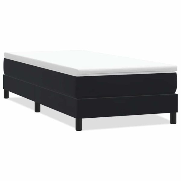 Box Spring Легло без матрак Черно 80x220 cm Кадифе