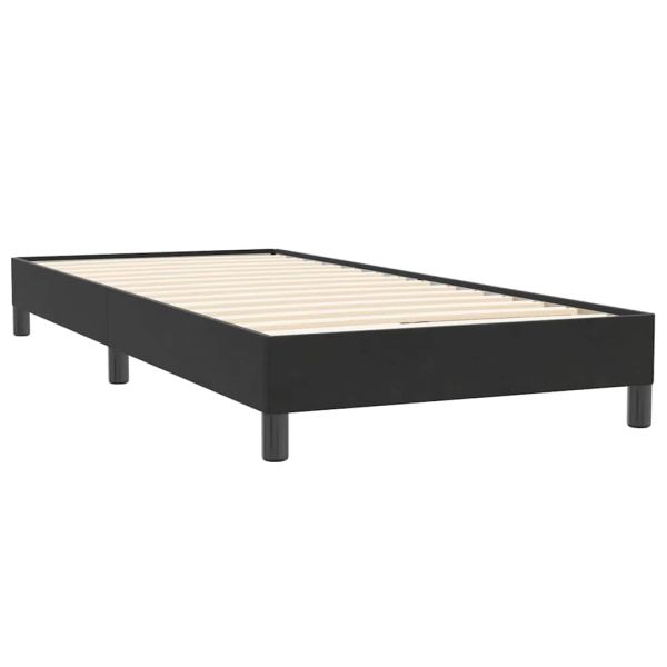 Box Spring Легло без матрак Черно 80x220 cm Кадифе