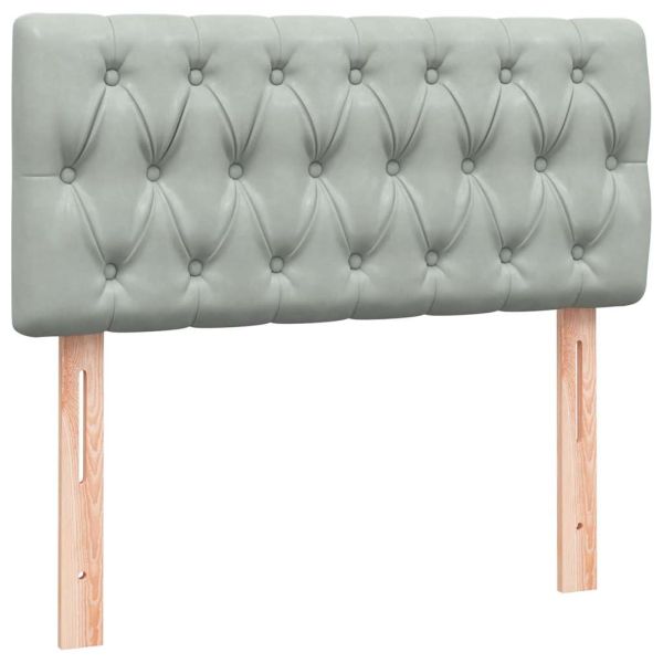 Боксспринг легло с матрак, светлосиво, 90x210 см, кадифе