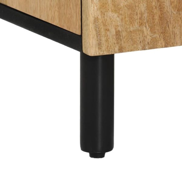 Страничен шкаф 90x33x75 см манго масивно дърво