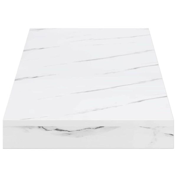 Стенен рафт 4 бр. Бял мрамор 60 x 23,5 x 3,8 cm