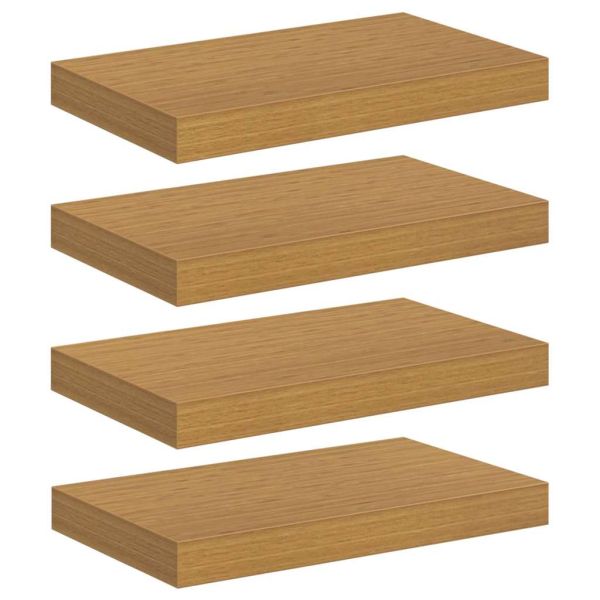 Стенен рафт 4 pcs Бежово 40 x 23,5 x 4 см Инженерно дърво