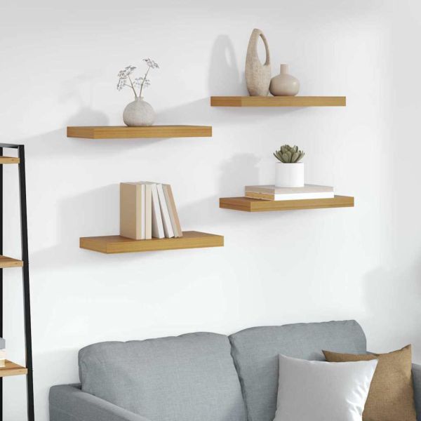 Стенен рафт Монтиране на стена 4 pcs Бежово 50 x 23,5 x 4 см