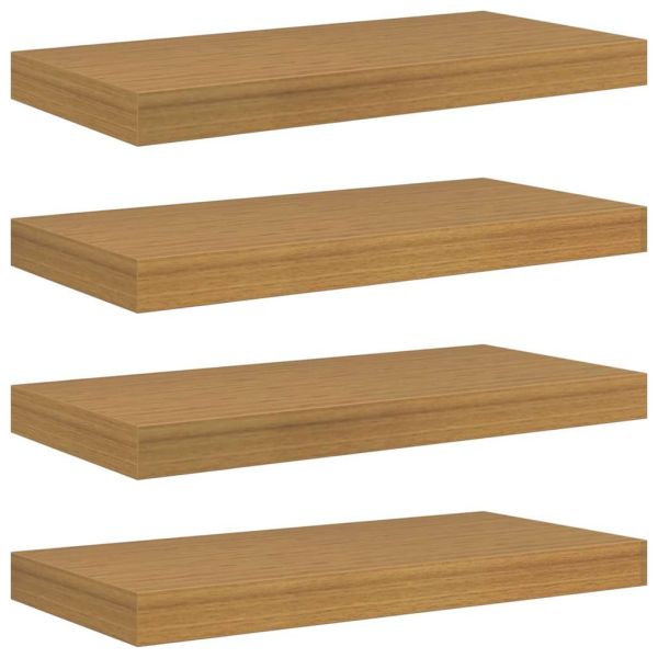 Стенен рафт Монтиране на стена 4 pcs Бежово 50 x 23,5 x 4 см