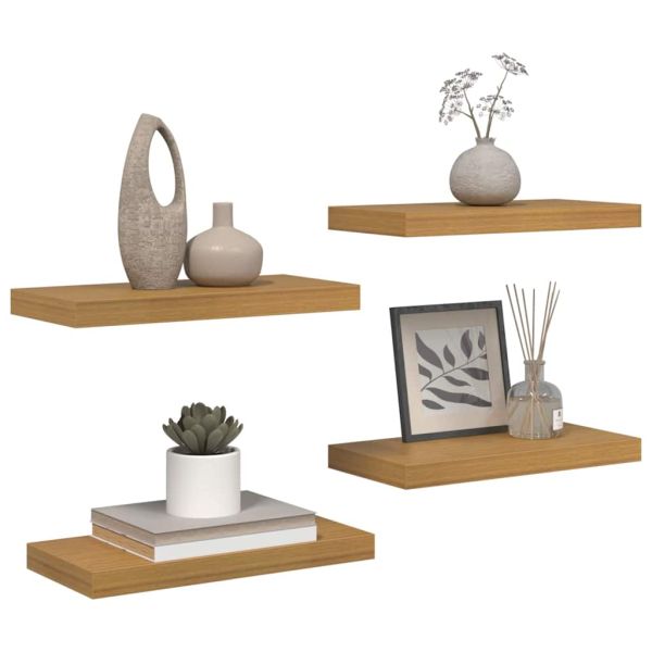Стенен рафт Монтиране на стена 4 pcs Бежово 50 x 23,5 x 4 см
