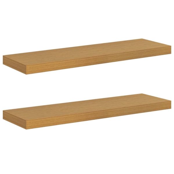 Стенен рафт 2 pcs Бежово 90 x 23,5 x 4 см Инженерно дърво