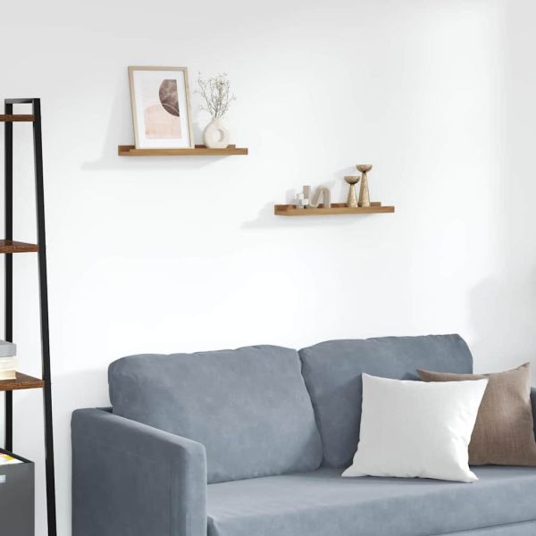 Стенен рафт с рафт 2 pcs Кафяво 40 x 9 x 3 cm Инженерно дърво