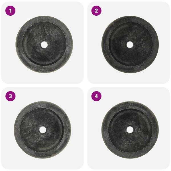 Мивка, 40x12 см, мрамор, черна