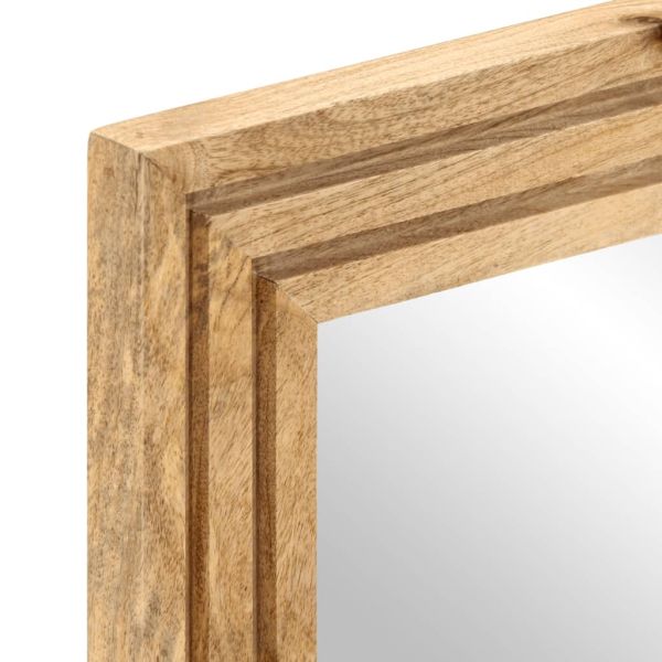 Комплект мебели за баня, 2 части, грубо мангово дърво масив