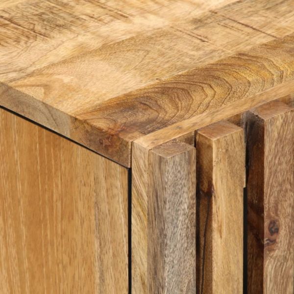 Комплект мебели за баня, 3 части, грубо мангово дърво масив