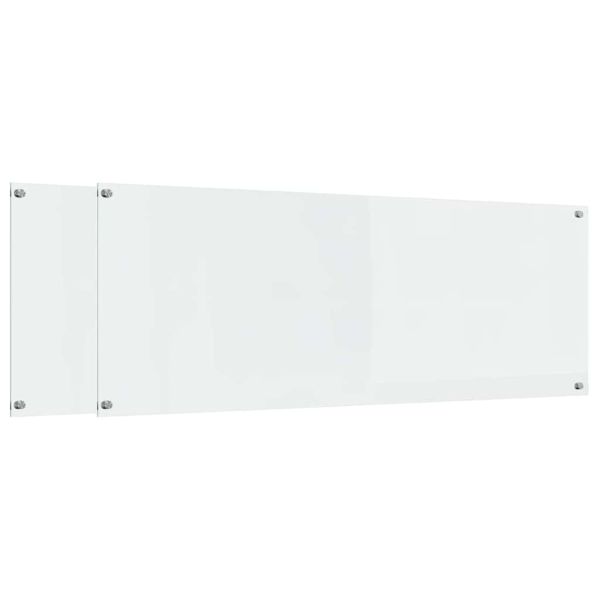 Кухненски гръб 2 pcs Прозрачен 110 x 40 cm закалено стъкло