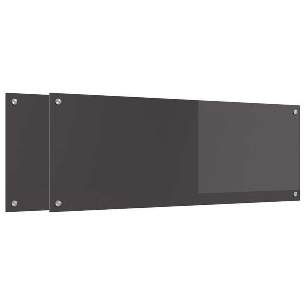 Кухненски заден панел 2 pcs Тъмен сив 110 x 40 cm