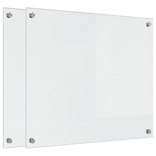Кухненски гръб 2 pcs Прозрачен 70 x 60 cm закалено стъкло