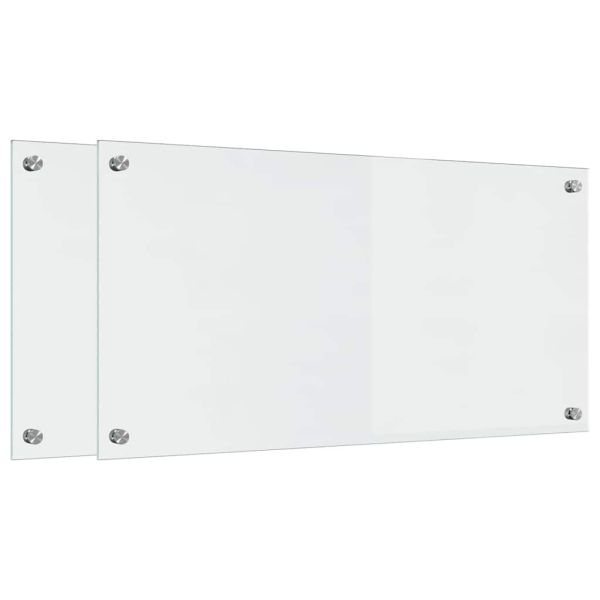 Кухненски гръб 2 pcs Прозрачен 80 x 40 cm закалено стъкло