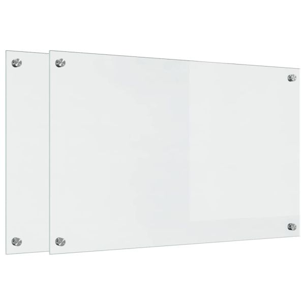 Кухненски гръб 2 pcs Прозрачен 80 x 50 cm закалено стъкло