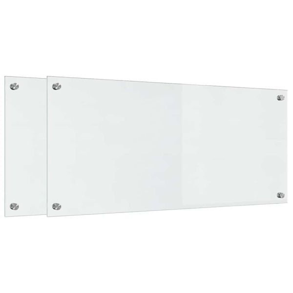 Кухненски гръб 2 pcs Прозрачен 90 x 40 cm закалено стъкло