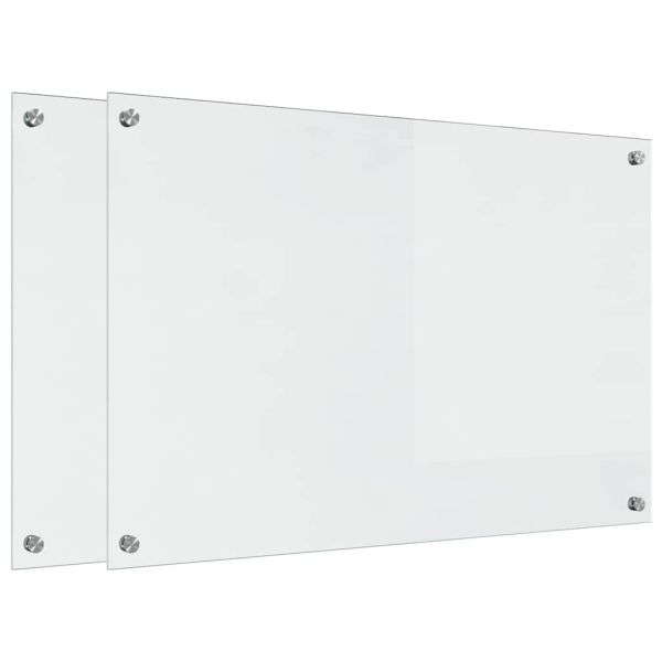 Кухненски гръб 2 pcs Прозрачен 90 x 60 cm закалено стъкло