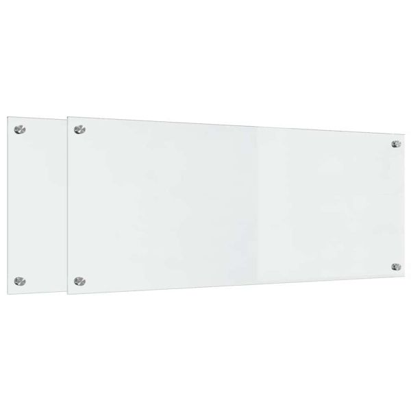 Кухненски гръб 2 pcs Прозрачен 100 x 40 cm закалено стъкло