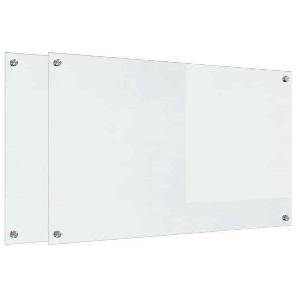 Кухненски гръб 2 pcs Прозрачен 100 x 60 cm закалено стъкло
