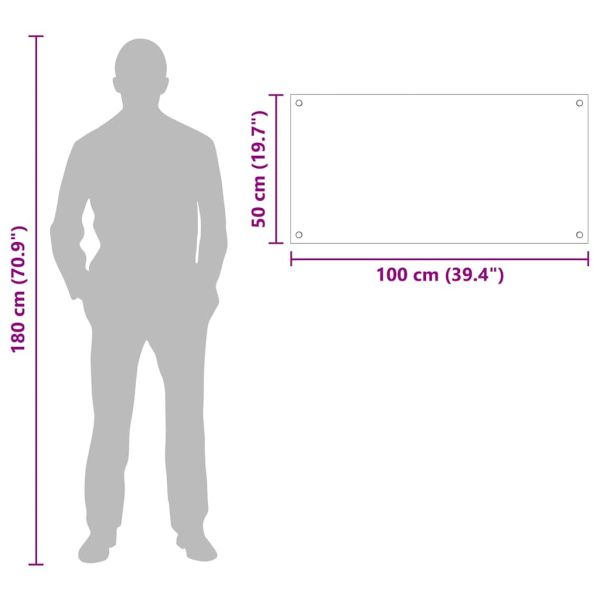 Кухненски гръб Прозрачен 100 x 50 cm закалено стъкло