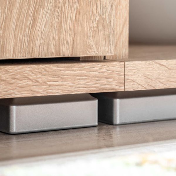 ТВ секция с LED осветление, дъб сонома