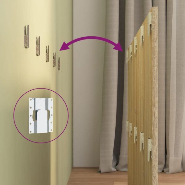 Горна табла за легло с шкафчета, дъб сонома, инженерно дърво