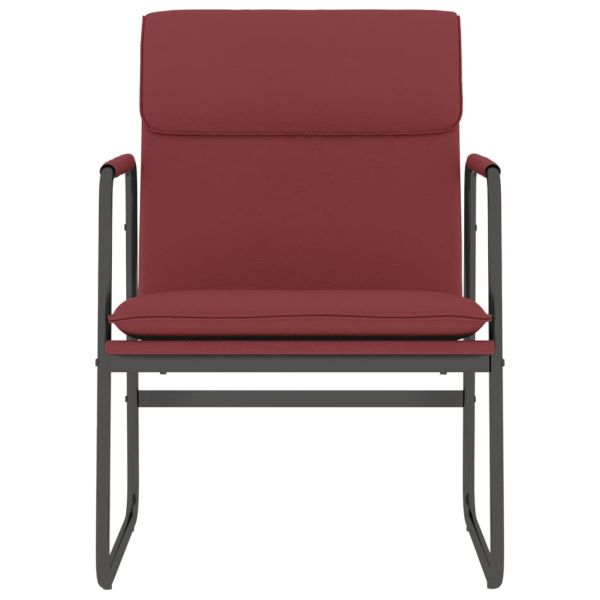 Стол шезлонг, виненочервен, 55x64x80 см, изкуствена кожа