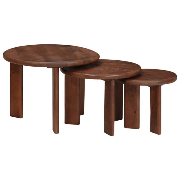 Nesting маси за кафе 3 бр. Тъмен кафяв Ø 54 x 40 см