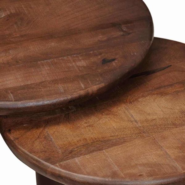 Nesting маси за кафе 3 бр. Тъмен кафяв Ø 54 x 40 см